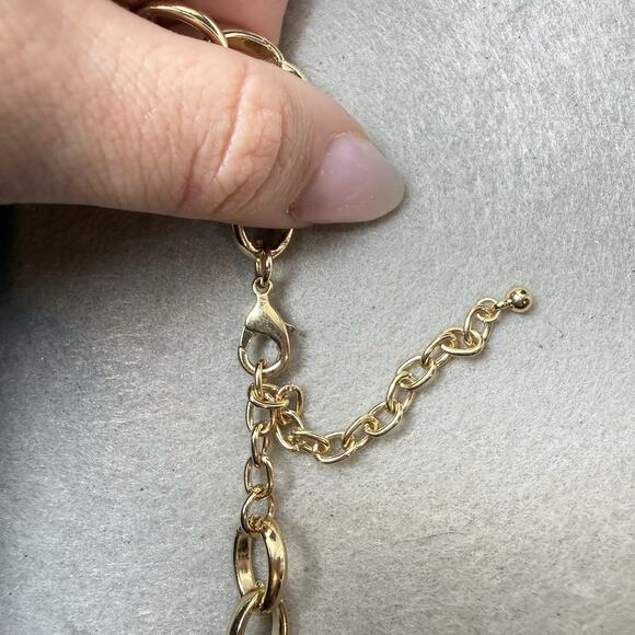 A New Day Gold Tone Rope Link Chain Long Statement Necklace Adjustable - Picture 3 of 4